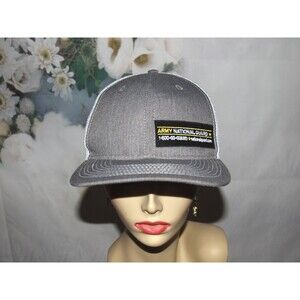 Army National Guard Snapback Trucker Hat Gray One Size Adjustable Mesh Back USA